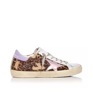 Women's Super-Star Leopard Print Calf Hair Low Top Sneakers
